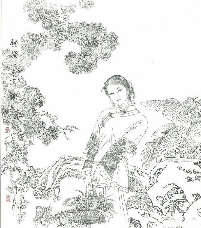 工筆人物白描