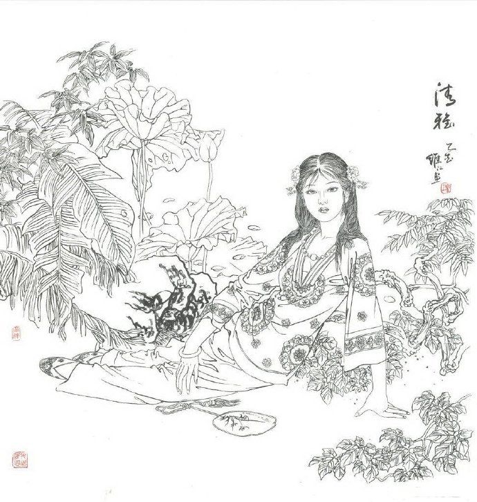 工筆人物白描