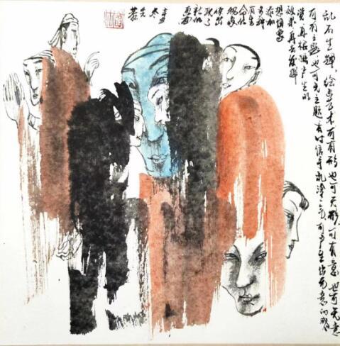 閻先公《亂石生輝》國畫鑒賞