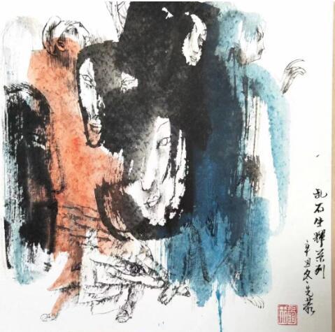 閻先公《亂石生輝》國畫鑒賞